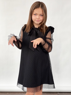 Платье для девочки нарядное БУШОН ST50, цвет черный